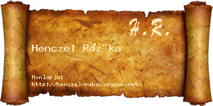 Henczel Réka névjegykártya